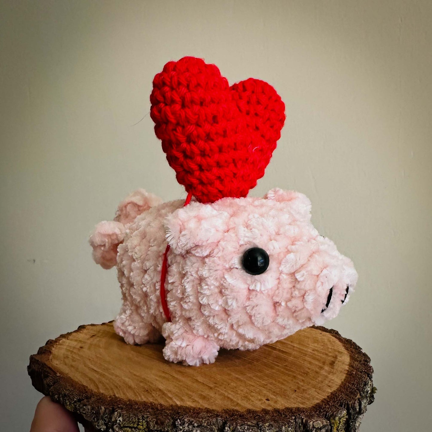 Heart Pig Crochet Plush - Valentine's Day Gift