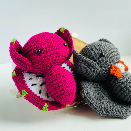 Crochet Dragonfruit Bat Stuffed Animal