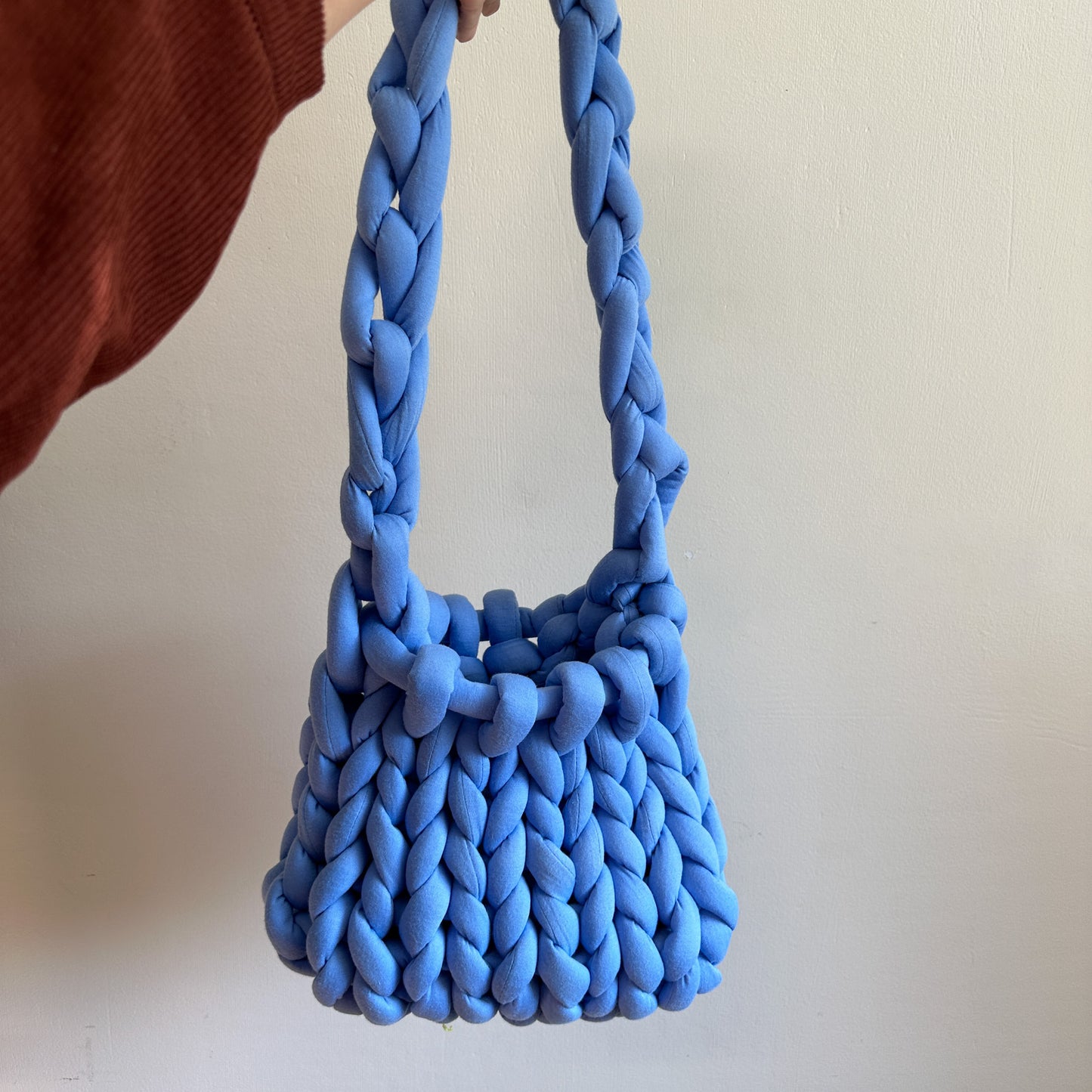 Chunky Hand-Knit Pink Bag