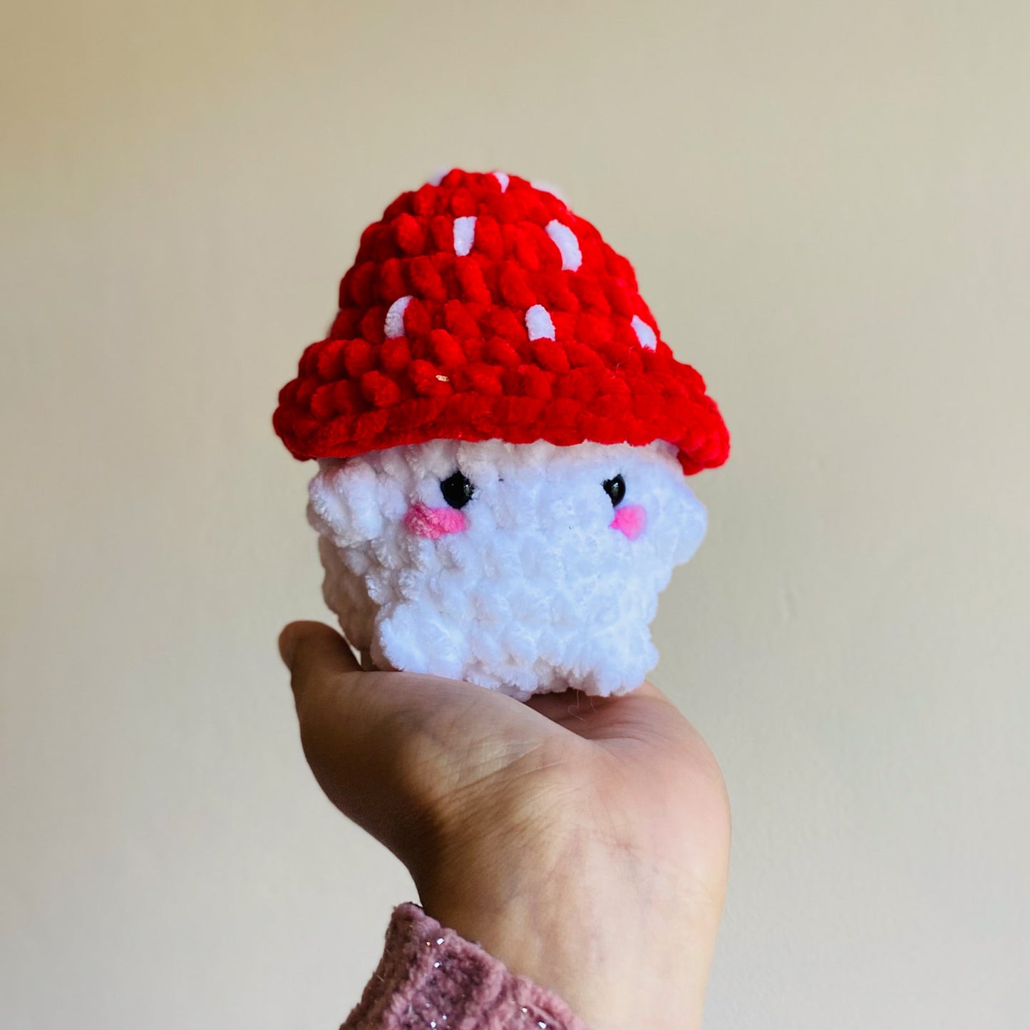 Crochet Red Mushroom Stuffed Animal