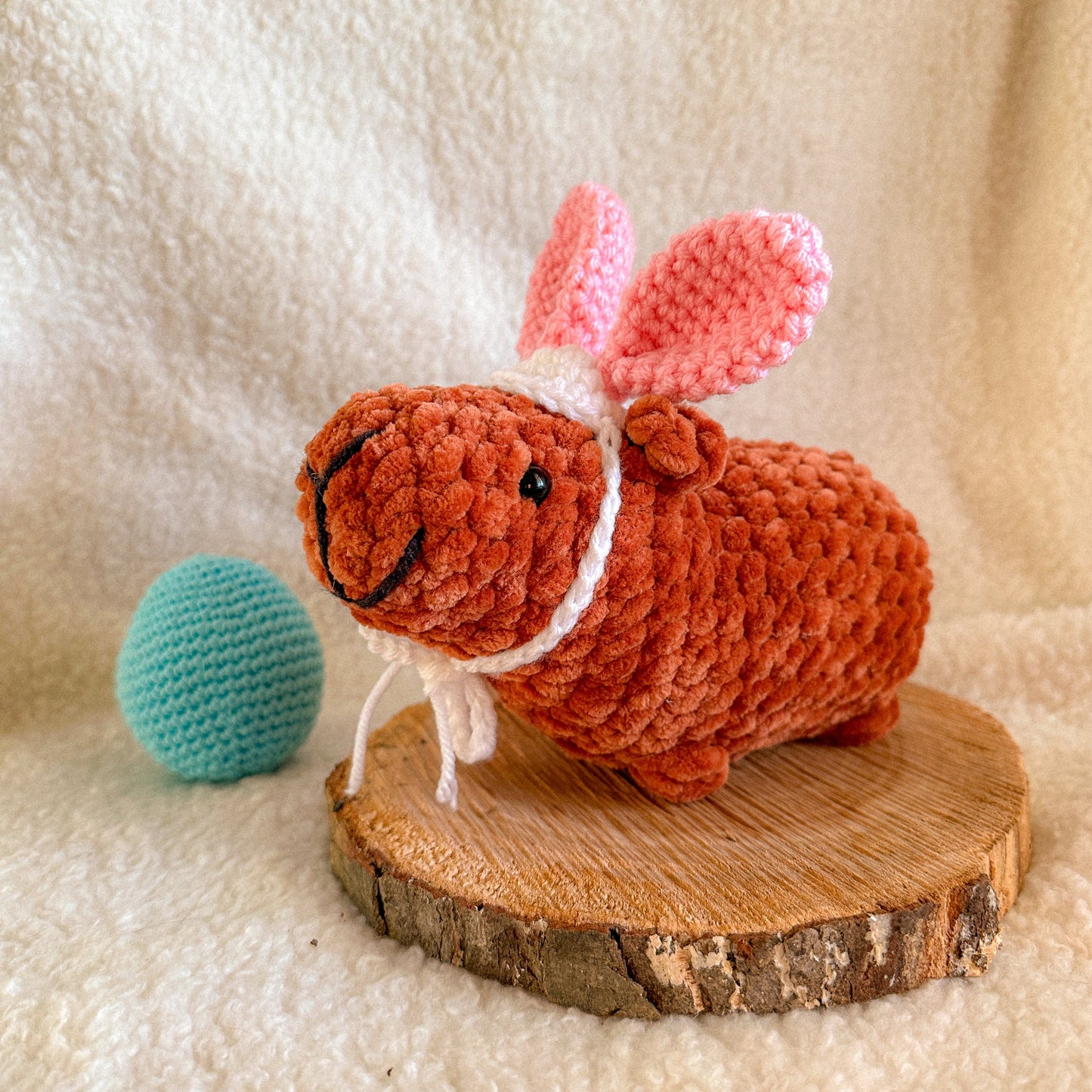 Capybara with Bunny Ears Hat