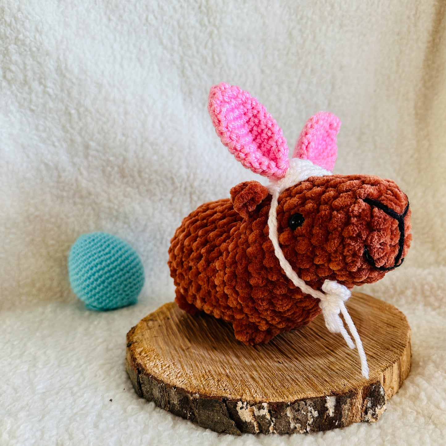 Capybara with Bunny Ears Hat