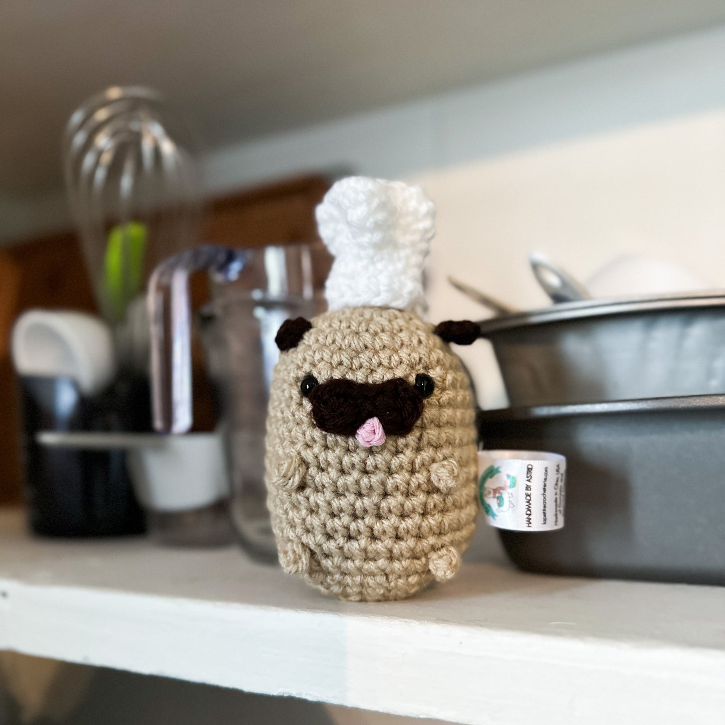 Potato Pug with Chef Hat