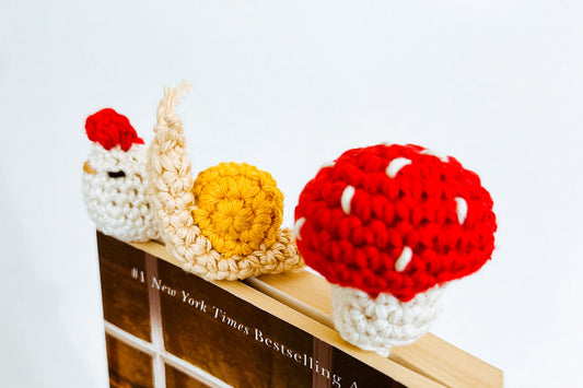 Crochet Mushroom Bookmark