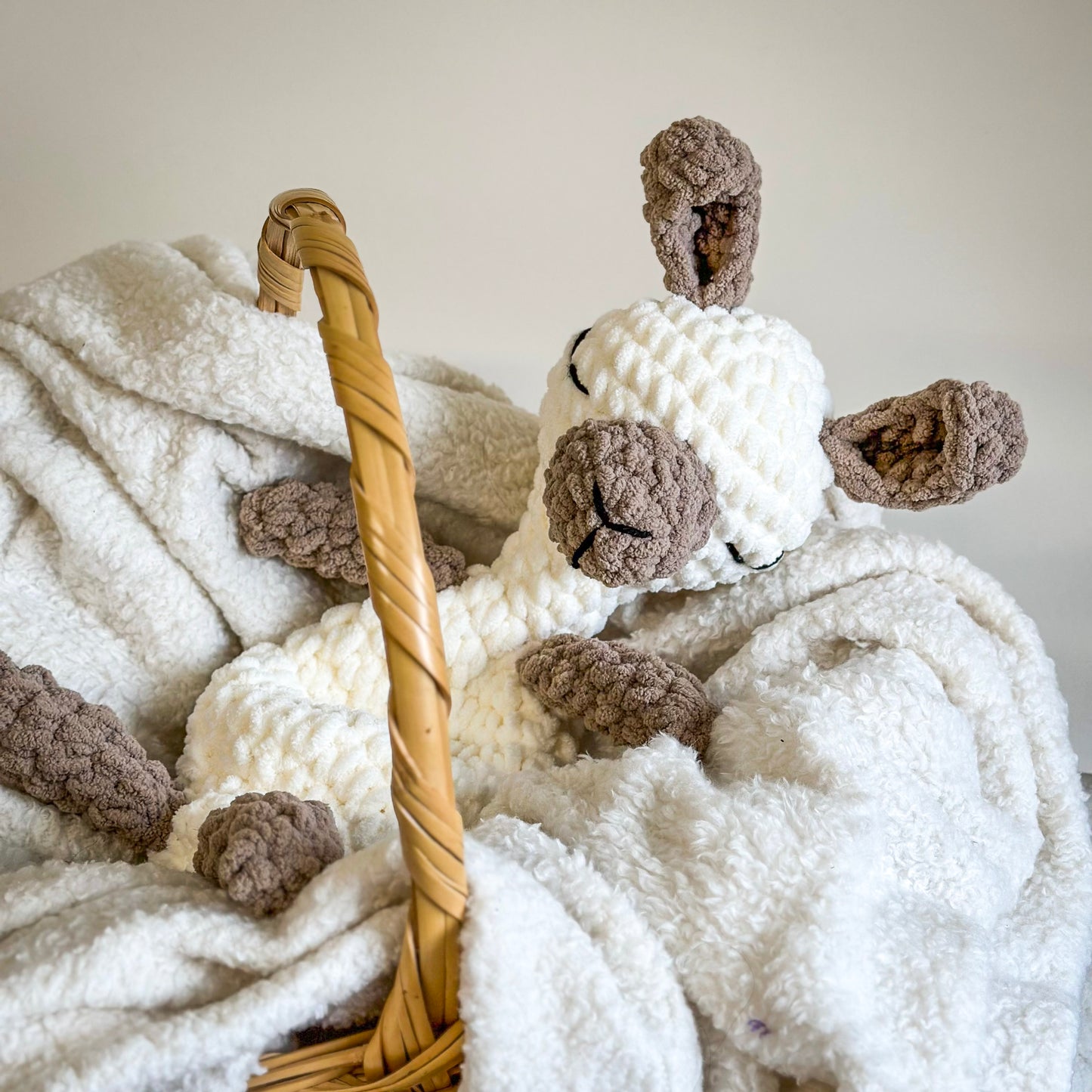Crochet White Llama Snuggler