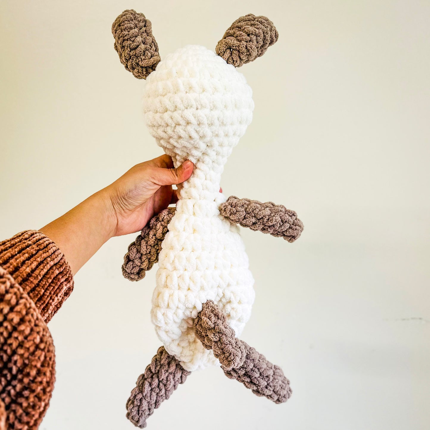 Crochet White Llama Snuggler