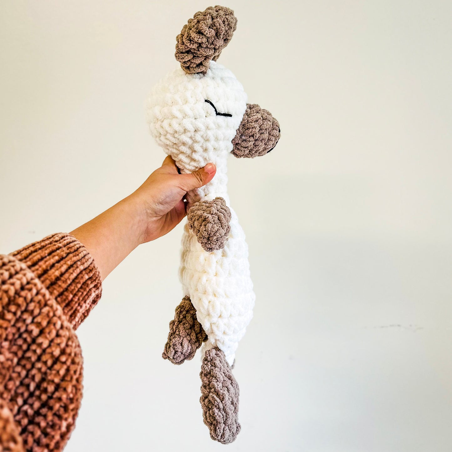 Crochet White Llama Snuggler