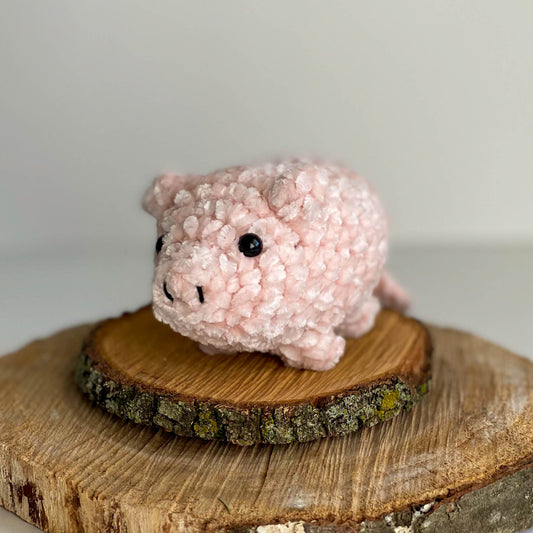 Crochet Velvet Mini Pig Stuffed Animal