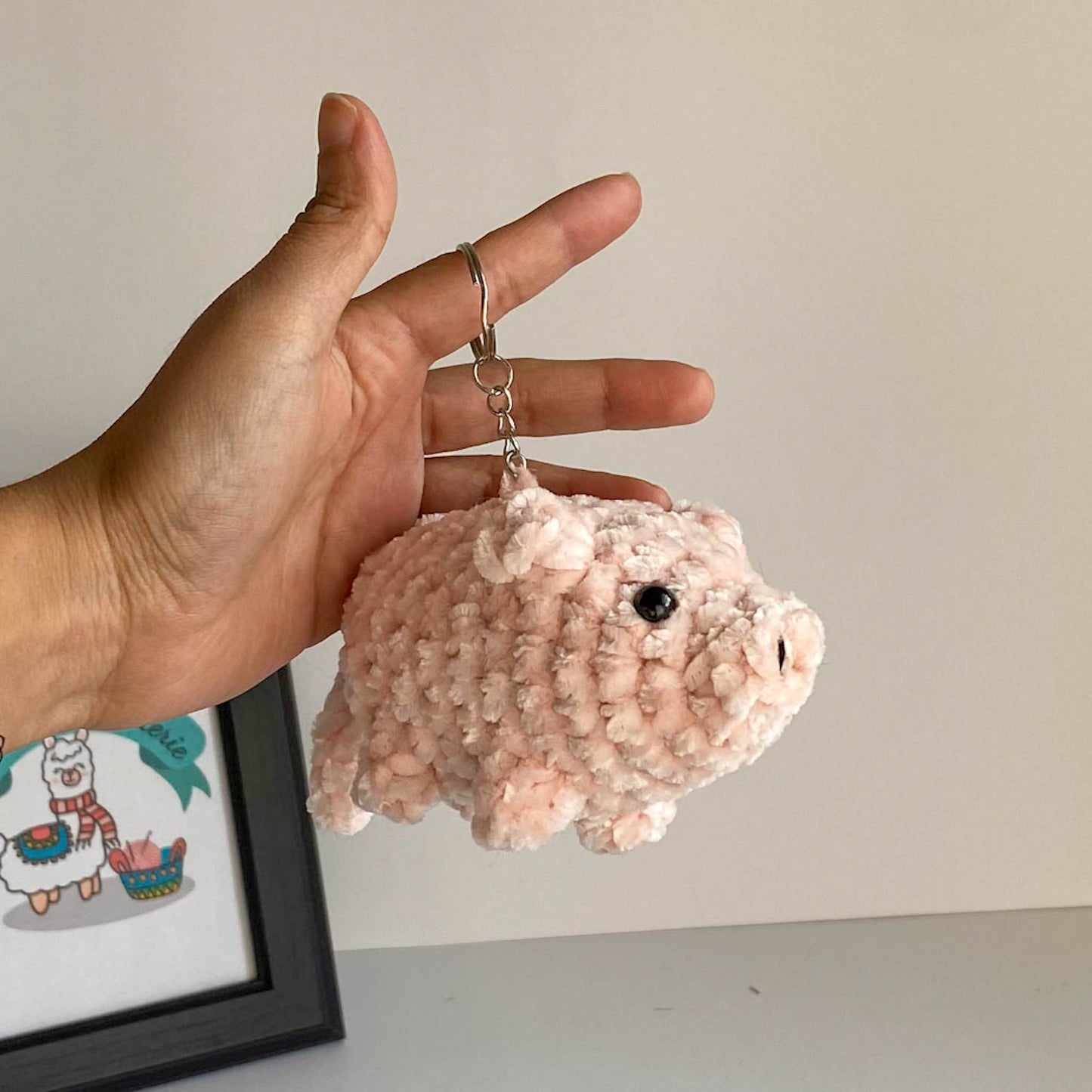 Crochet Velvet Mini Pig Stuffed Animal
