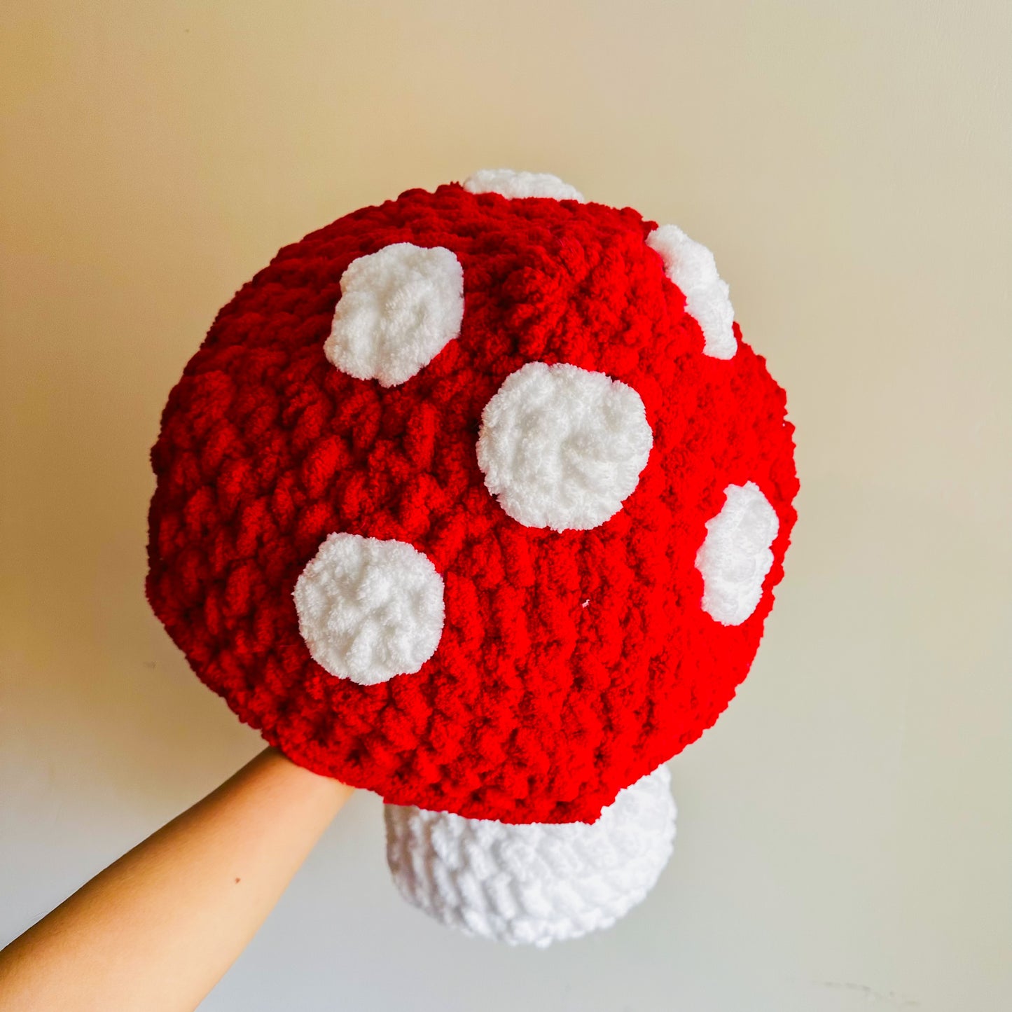 Big Red Mushroom Throw Pillow