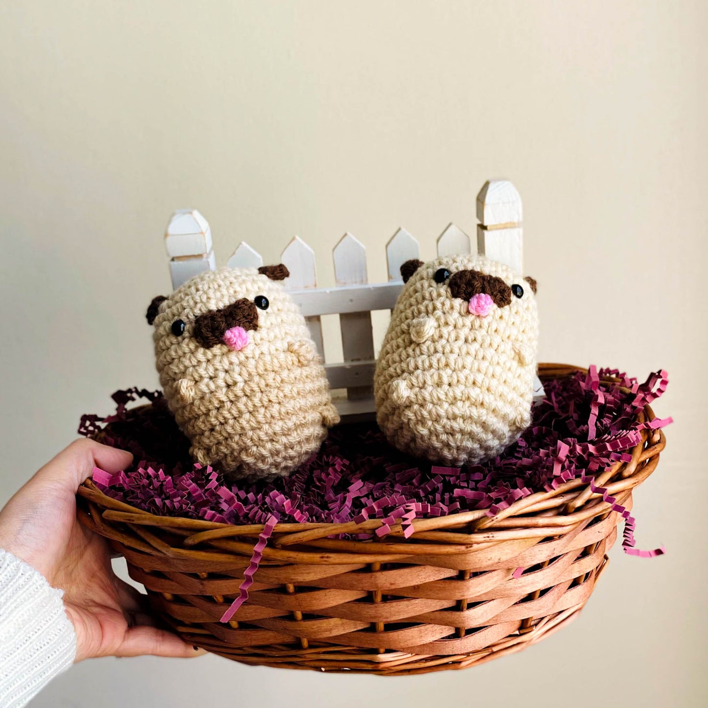 Crochet Potato Pug Stuffed Animal