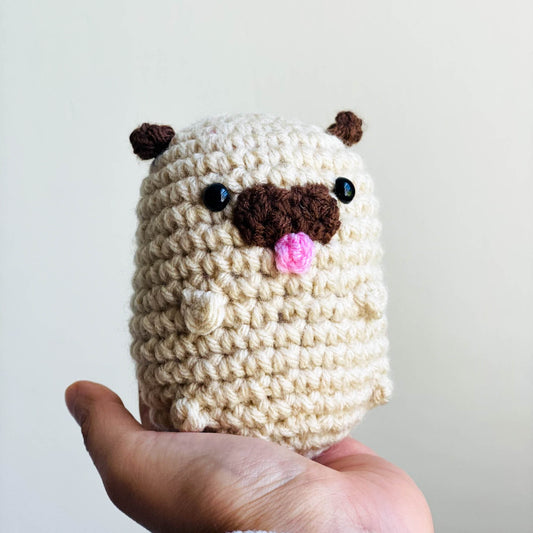 Crochet Potato Pug Stuffed Animal