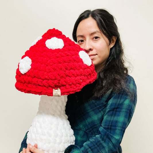Big Red Mushroom Throw Pillow