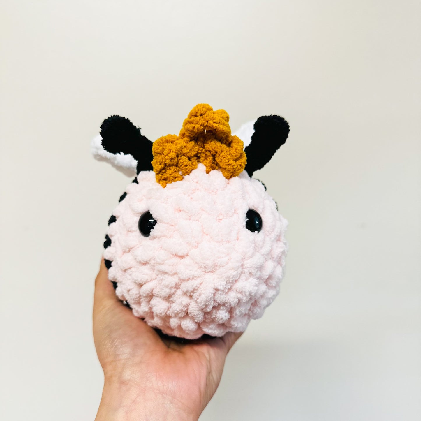 Crochet Pink Queen Bee Stuffed Animal