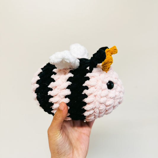 Crochet Pink Queen Bee Stuffed Animal