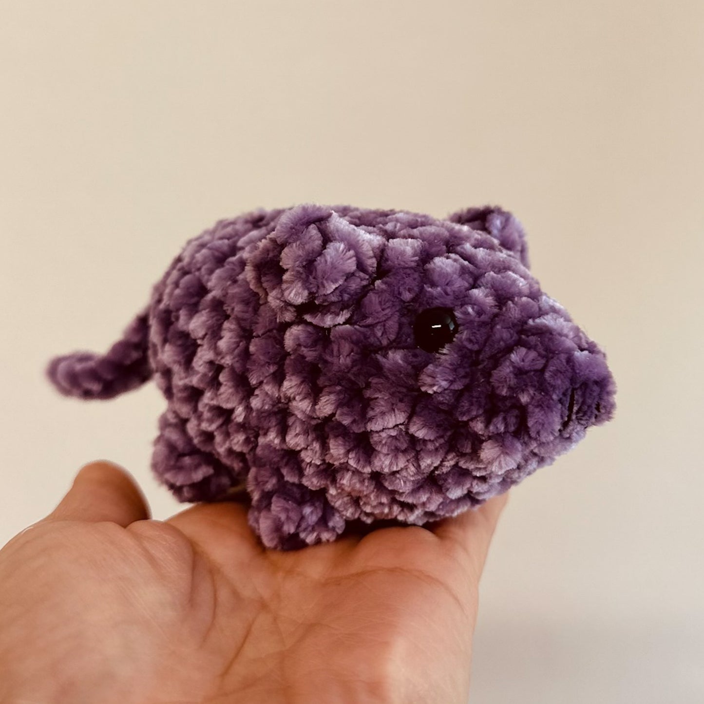 Crochet Velvet Mini Pig Stuffed Animal