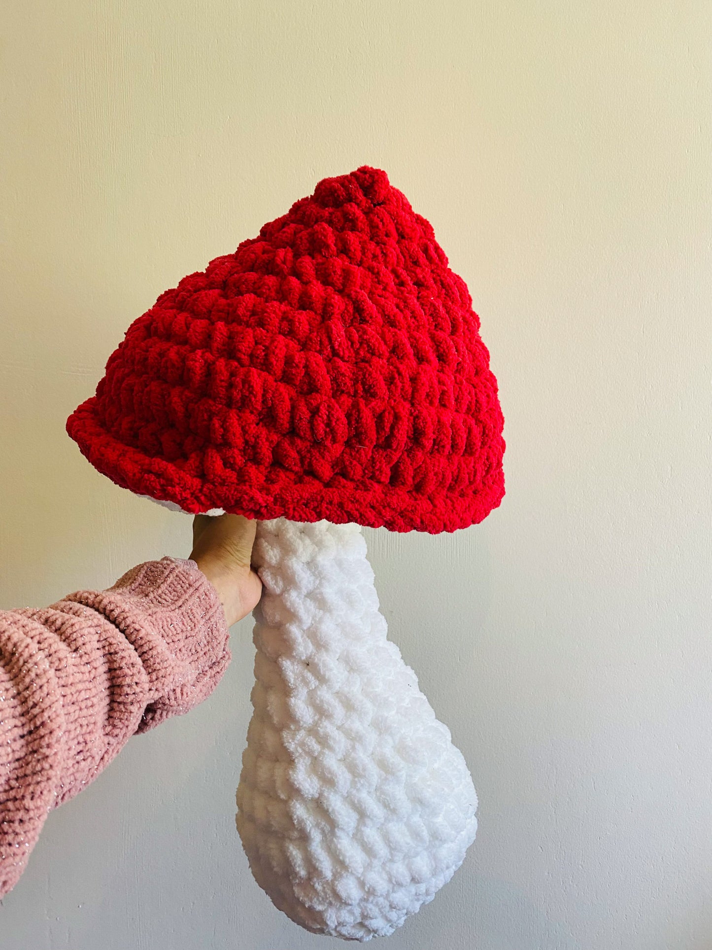 Big Red Mushroom Throw Pillow