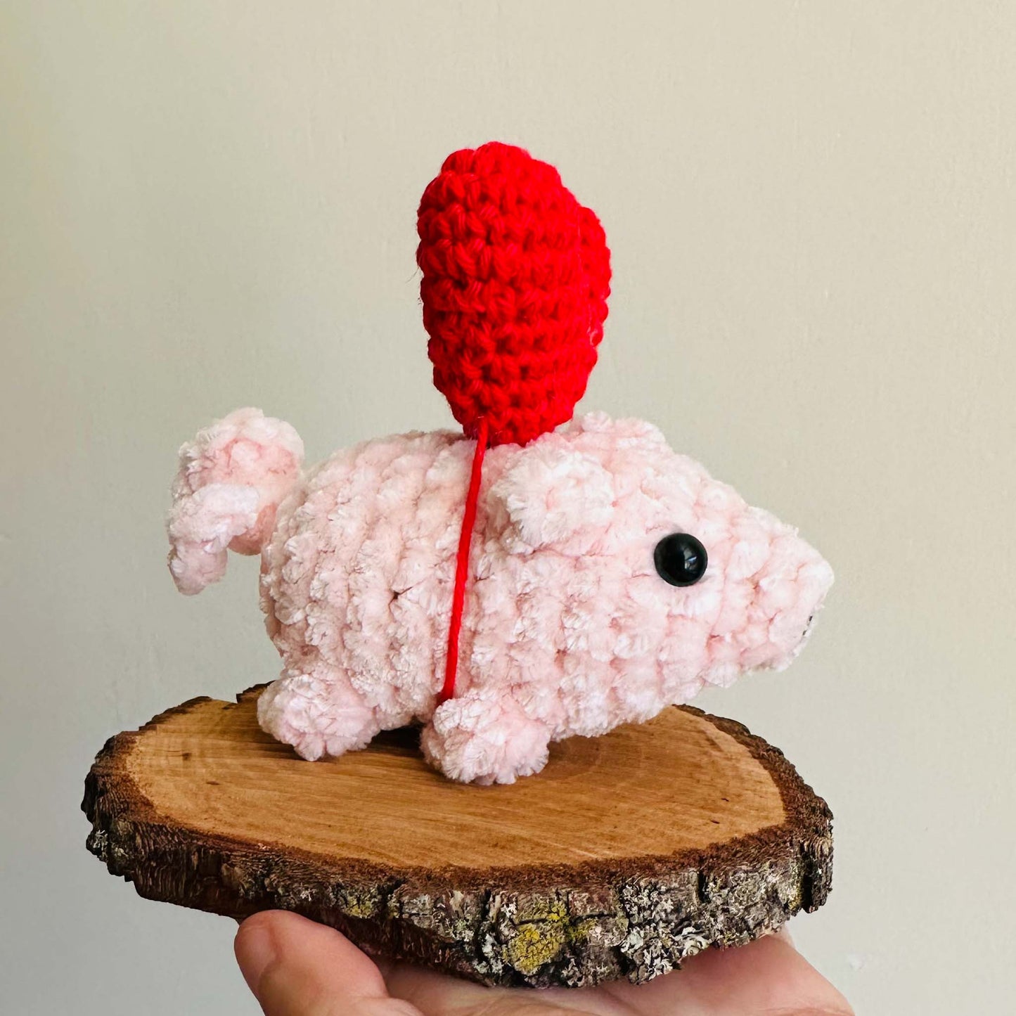Heart Pig Crochet Plush - Valentine's Day Gift