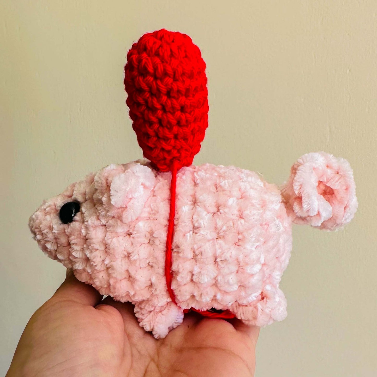 Heart Pig Crochet Plush - Valentine's Day Gift