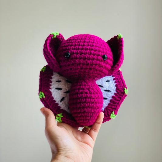 Crochet Dragonfruit Bat Stuffed Animal