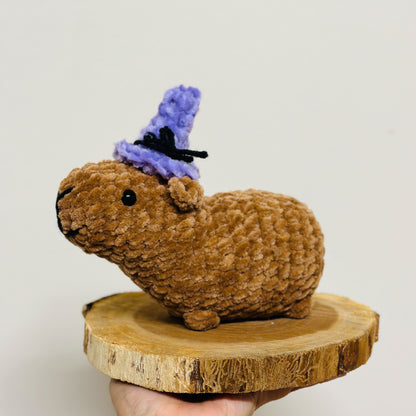 Crochet Capybara with Witch Hat