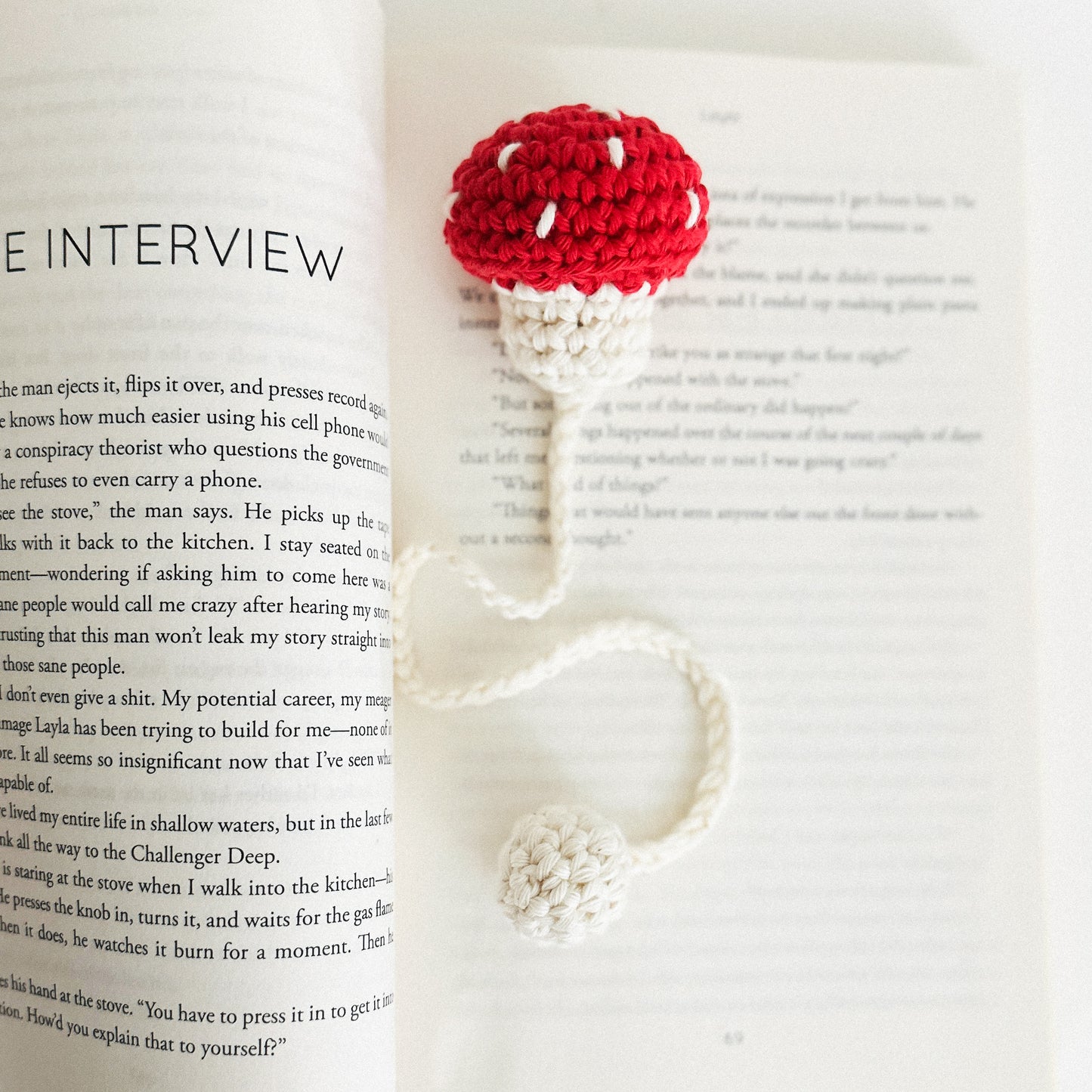 Crochet Mushroom Bookmark