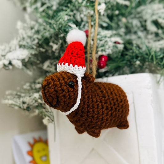 Capybara Christmas Ornament