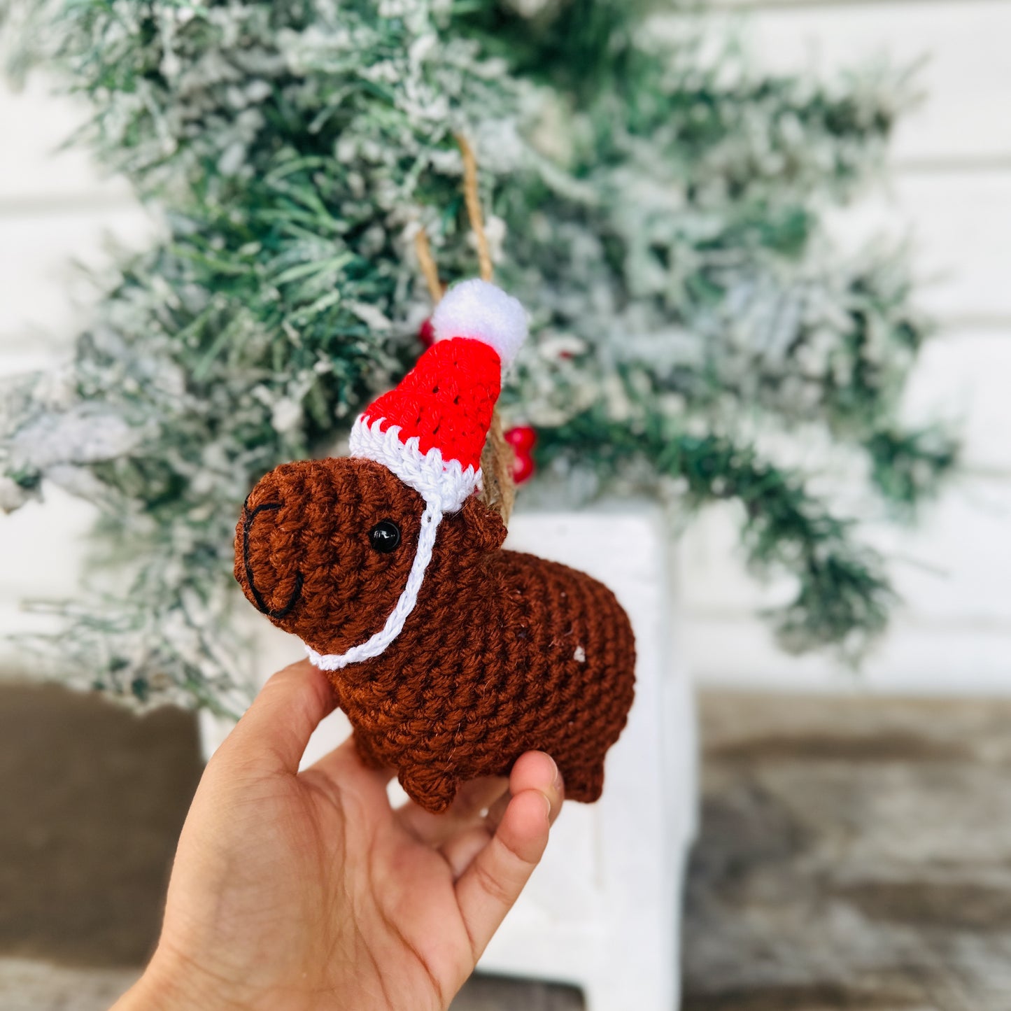 Capybara Christmas Ornament