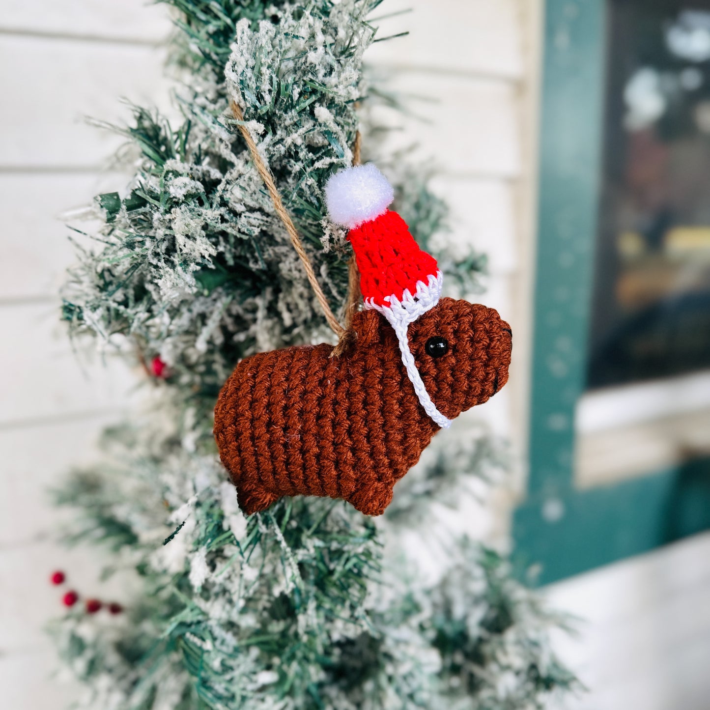 Capybara Christmas Ornament