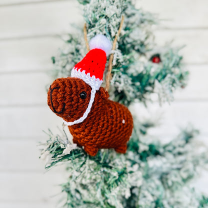 Capybara Christmas Ornament