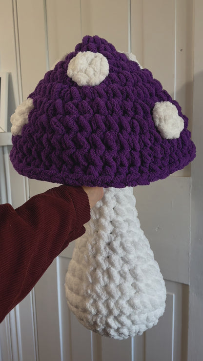 Giant Purple Mushroom Throw Pillow