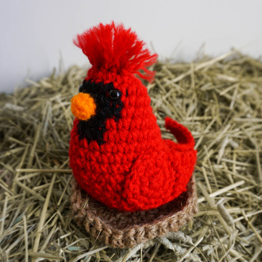 Crochet Red Cardinal Bird Stuffed Animal