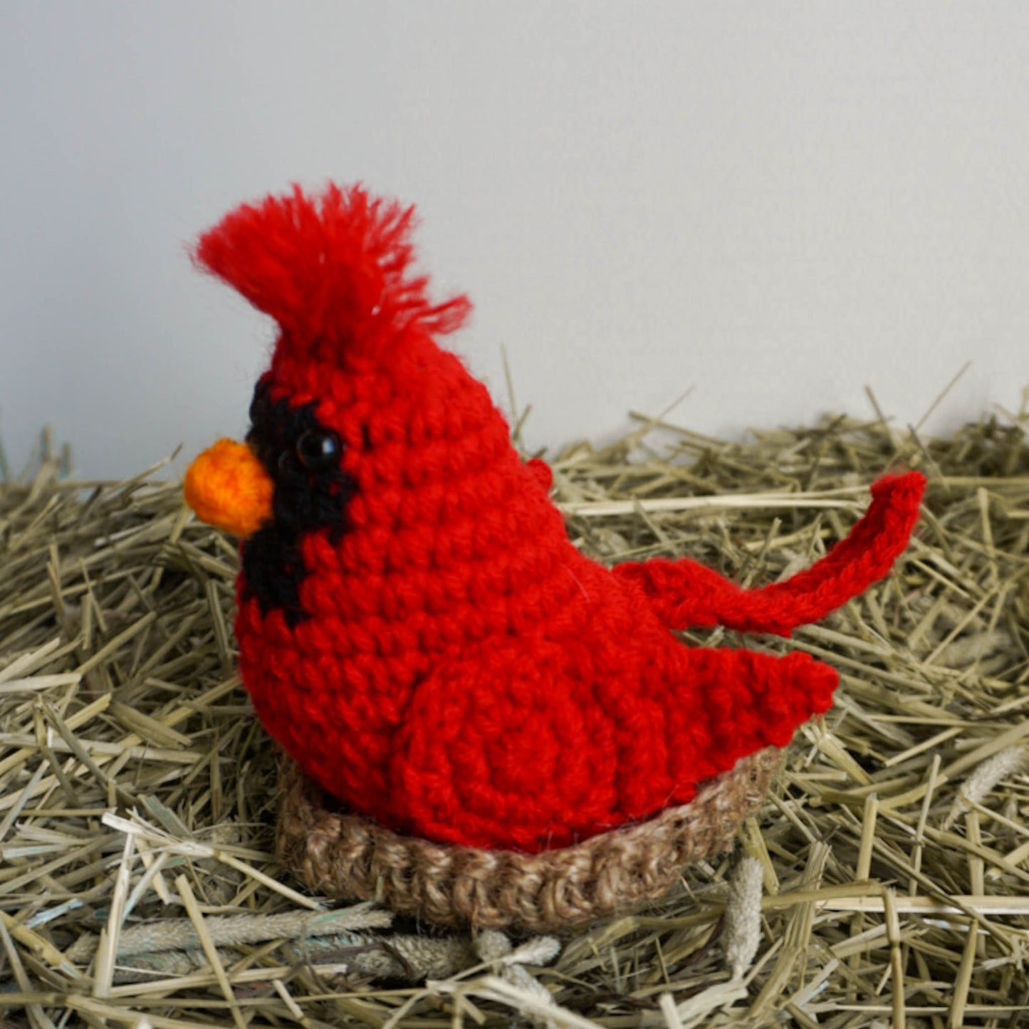 Crochet Red Cardinal Bird Stuffed Animal