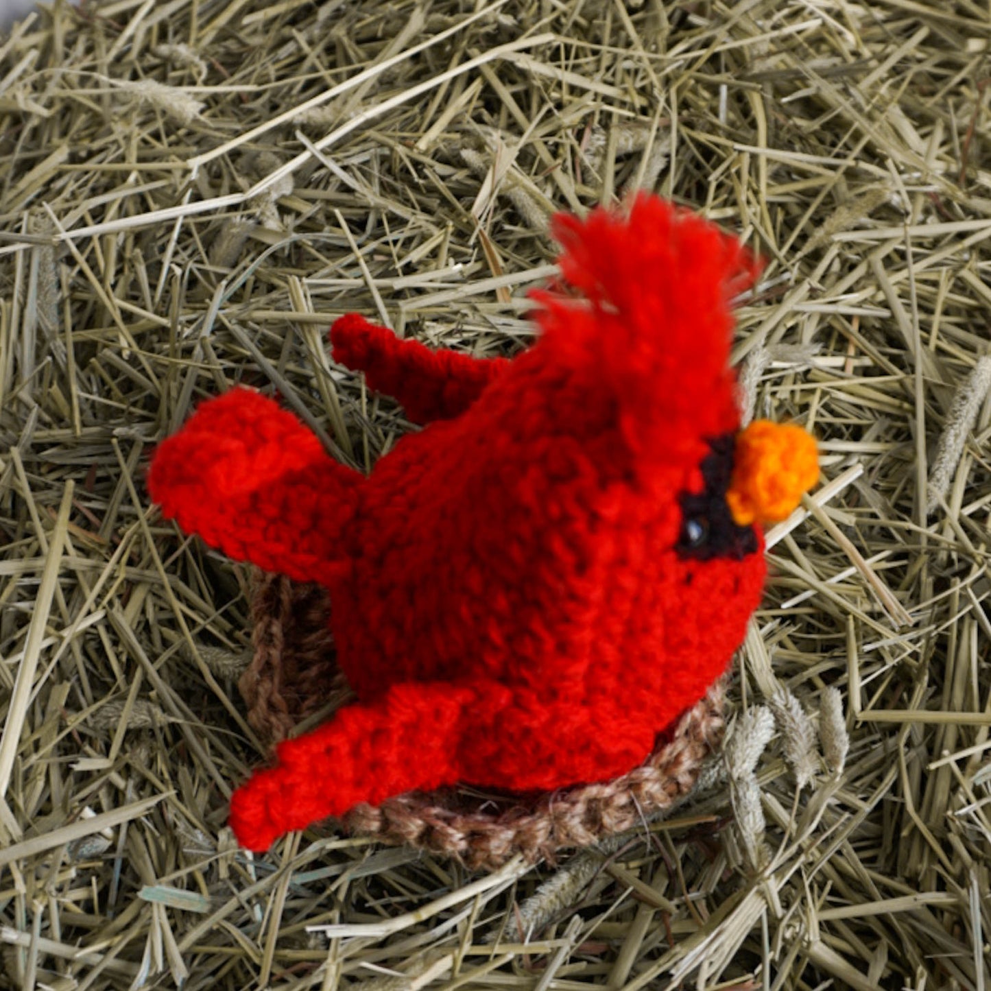 Crochet Red Cardinal Bird Stuffed Animal