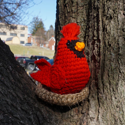 Crochet Red Cardinal Bird Stuffed Animal