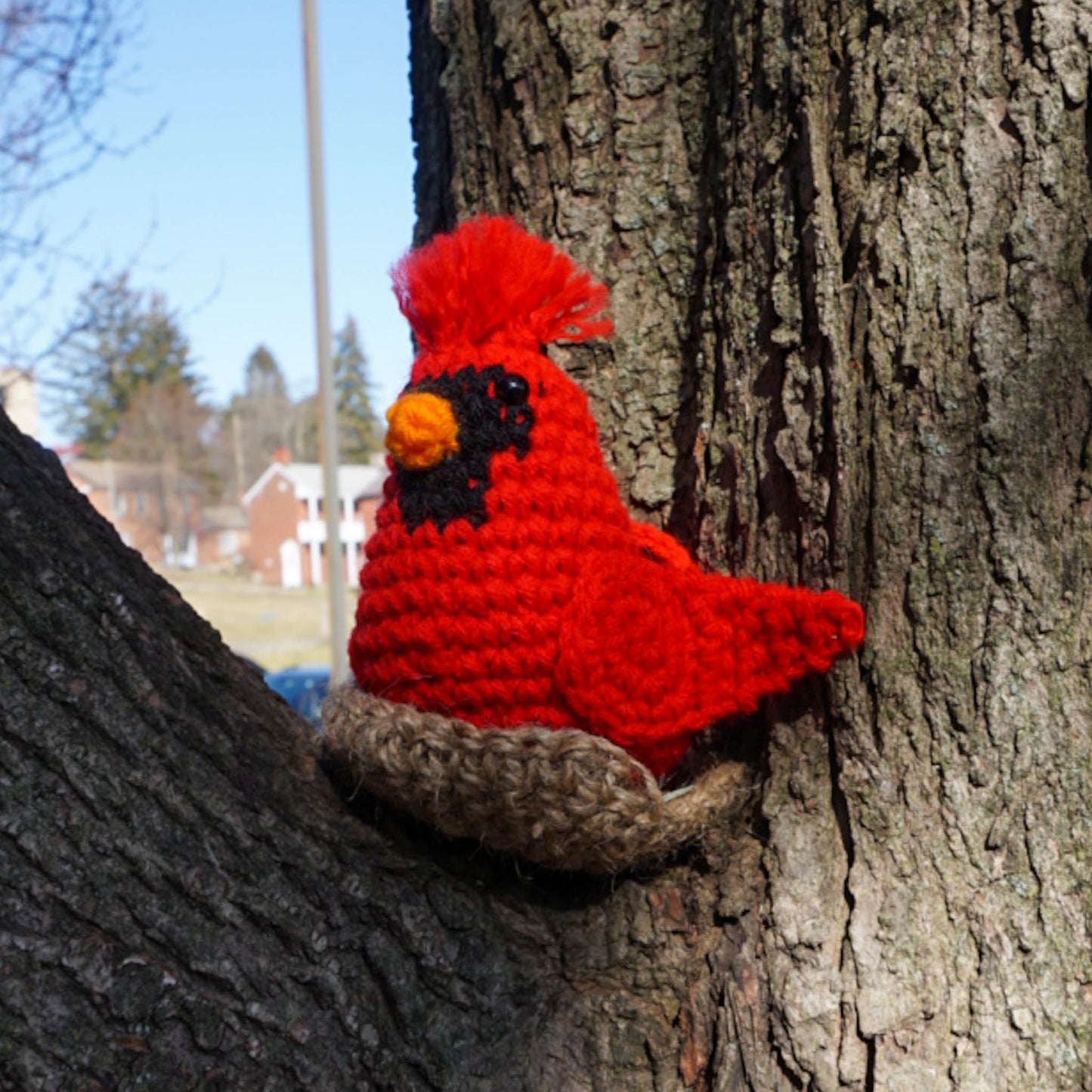 Crochet Red Cardinal Bird Stuffed Animal