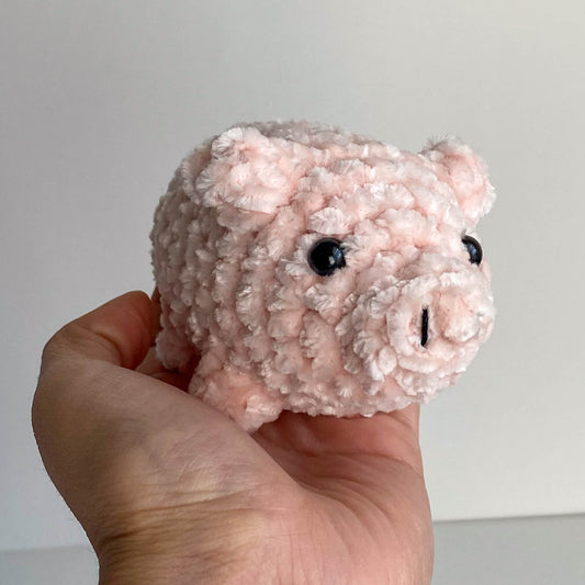 Crochet Velvet Mini Pig Stuffed Animal