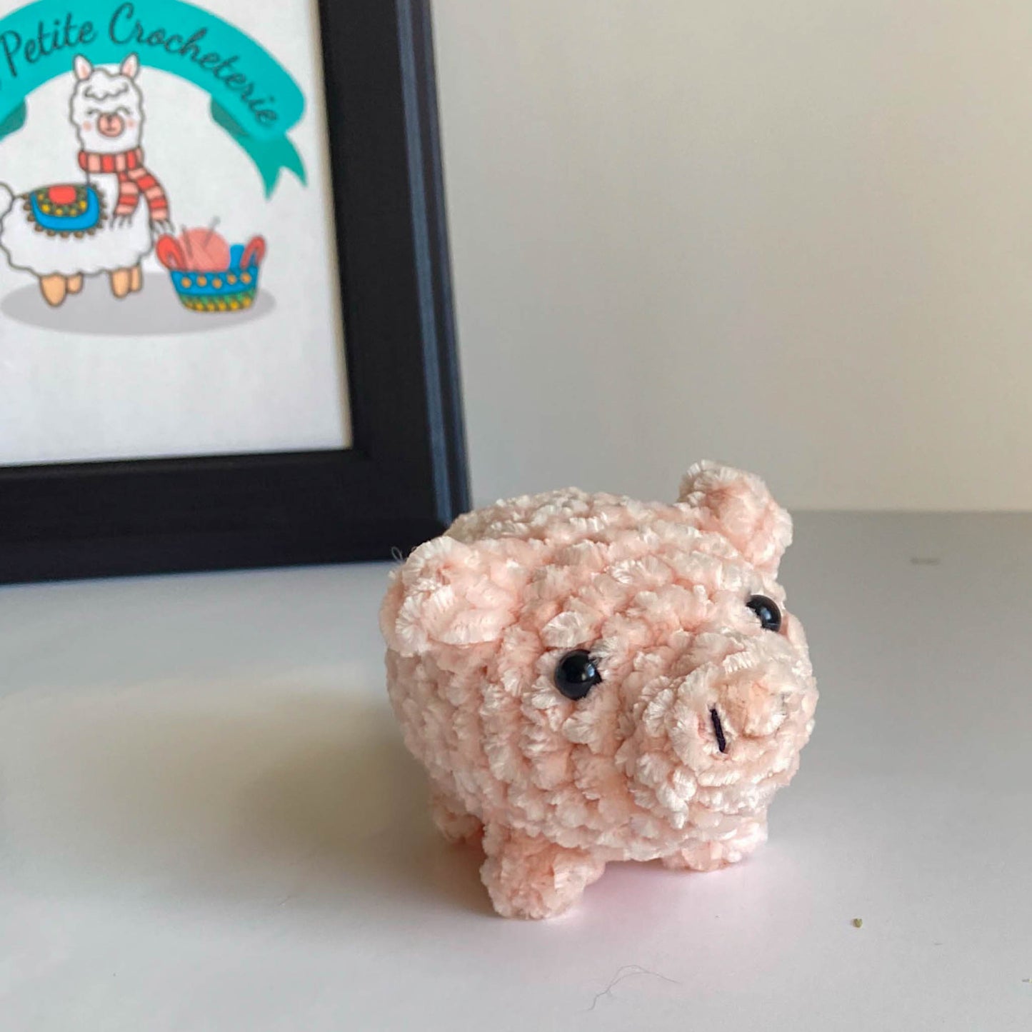 Crochet Velvet Mini Pig Stuffed Animal