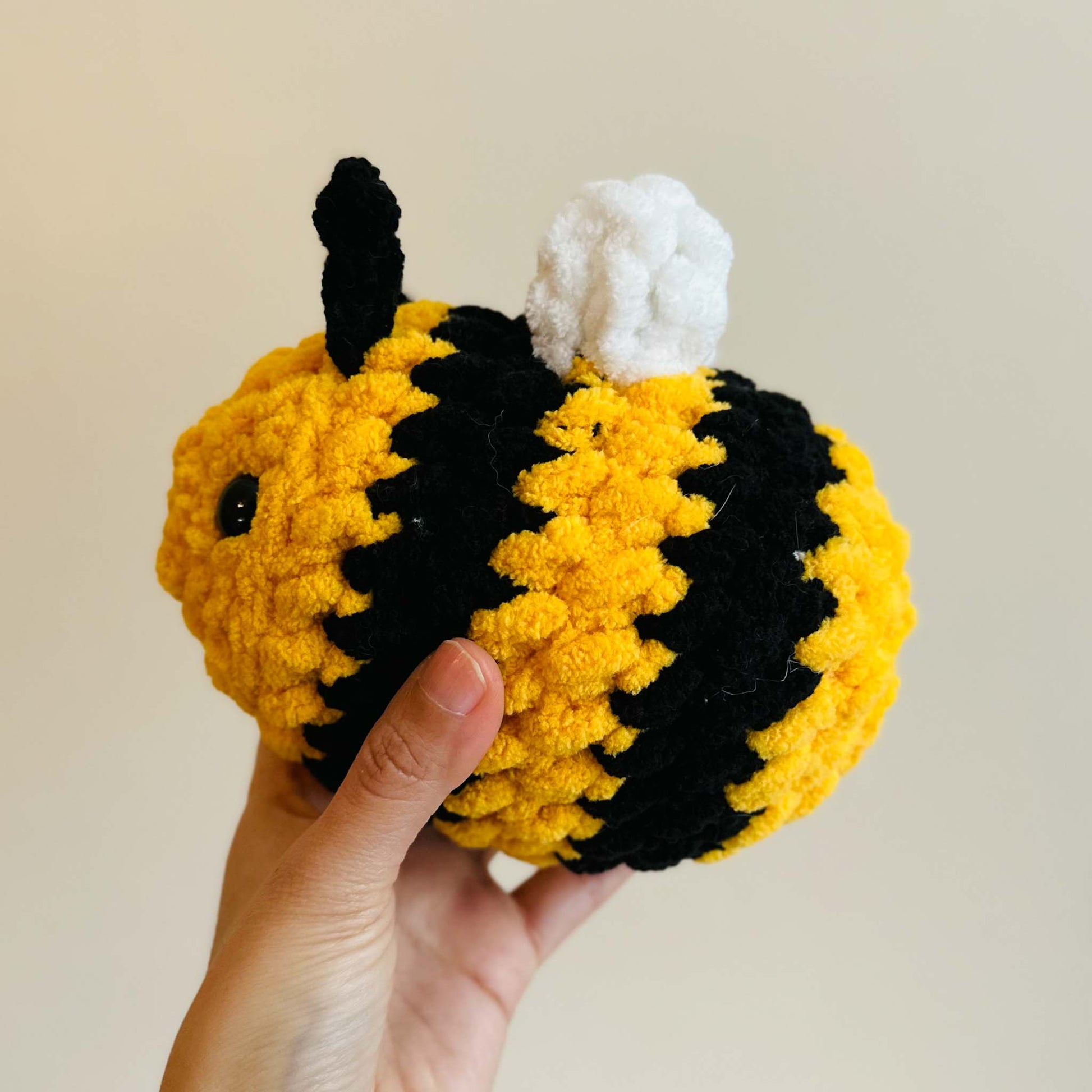 New Handmade Crochet Bumble Bee Stuffed Animal, 6” Long Crochet Amigurumi  Toy